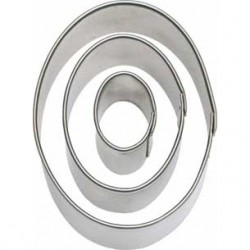 SET 3 CORTADORES OVALOS METAL LCD