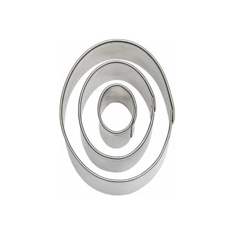 SET 3 CORTADORES OVALOS METAL LCD