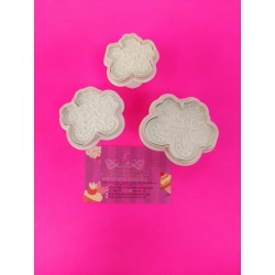 SET 3 CORTADORES FLORES Y FILIGRANAS CON EXPULSOR