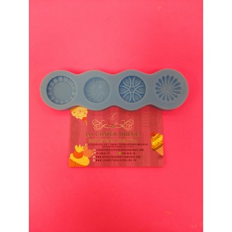 MOLDE SILICONA 4 BOLAS JOYAS DECORADAS