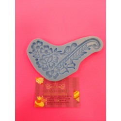 MOLDE SILICONA PARCHE ESQUINA FLORES