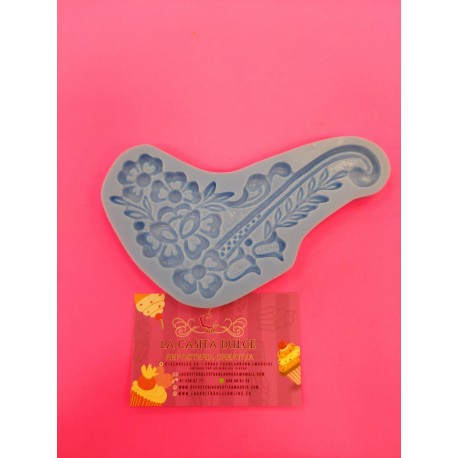 MOLDE SILICONA PARCHE ESQUINA FLORES