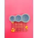 MOLDE SILICONA 3 BROCHES DE FLORES