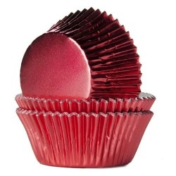24 CAPSULAS CUPCAKE FOIL ROJAS METALIZADAS HOUSE OF MARIE