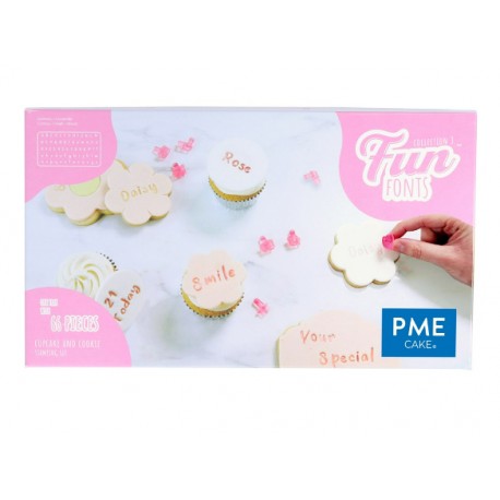 SET MARCADORES DE LETRAS PME FUN FONTS EMBOSSING COLLECTION 3 CAKE TIME