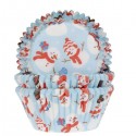 50 CAPSULAS CUPCAKE FROSTED SNOWMAN HOUSE OF MARIE