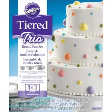 SET 3 MOLDES REDONDOS 10 CM 15 CM Y 20 CM X 5 CM ALTURA