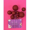 PACK 8 BOLAS O BURBUJAS TOPPER DECORACION ROJO BRILLANTE