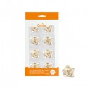 PACK 8 ROSAS BLANCAS AZUCAR 3.5 CM DECORA