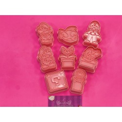 SET 8 CORTADORES CON MARCADOR MARIO BROSS