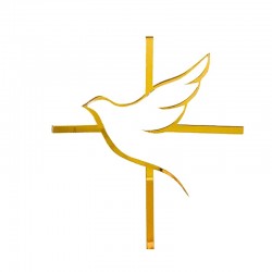 TOPPER CRUZ ORO CON PALOMA PLANO