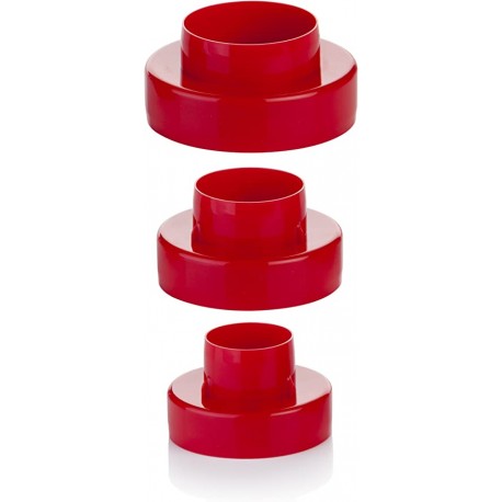 SET 3 CORTADORES REDONDOS LISOS DOBLES PVC
