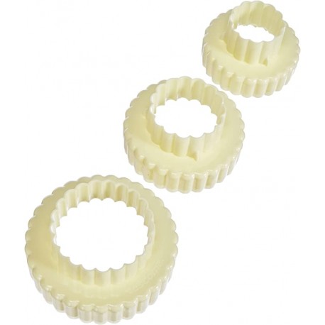 SET 3 CORTADORES DOBLES REDONDOS ONDAS PVC