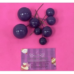 PACK 8 BOLAS O BURBUJAS TOPPER DECORACION MORADAS
