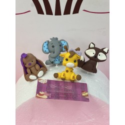 SET 4 TOPPERS 3D ANIMALES