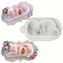 MOLDE SILICONA BEBE TUMBADO DORMIDO 2D