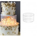 PISO ACRILICO TRANSPARENTE PARA TARTA CON LUZ LED 15 CM