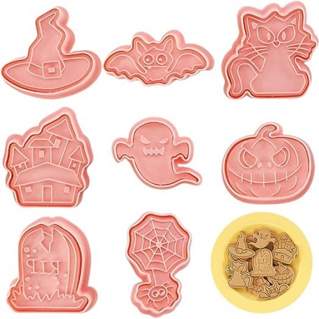 SET 8 CORTADORES GALLETAS CON MARCADOR HALLOWEEN SCARED