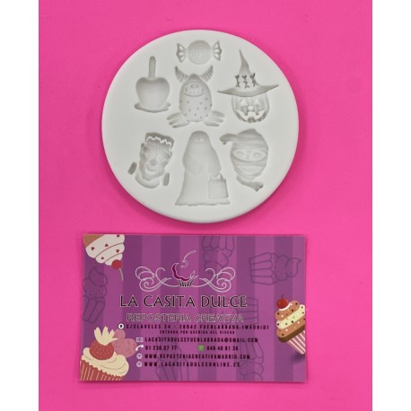 MOLDE SILICONA 7 PERSONAJES HALLOWEEN