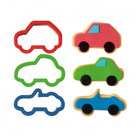 SET 3 CORTADORES PVC COCHES DECORA