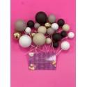 PACK 22 BOLAS O BURBUJAS TOPPER DECORACION MIX MARRONES Y ORO