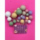 PACK 22 BOLAS O BURBUJAS TOPPER DECORACION MIX PASTEL