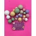 PACK 22 BOLAS O BURBUJAS TOPPER DECORACION MIX PASTEL