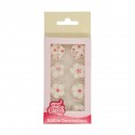 SET 32 FLORECITAS BLANCO MIX AZUCAR FUNCAKES
