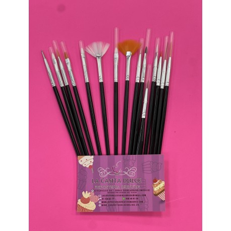 SET 15 PINCELES PRECISION Y DETALLES