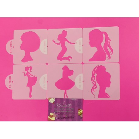 SET 6 STENCILS BARBIE 2