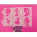 SET 6 STENCILS BARBIE 2