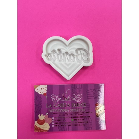 MOLDE SILICONA CORAZON BARBIE