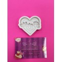 MOLDE SILICONA CORAZON BARBIE