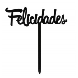TOPPER FELICIDADES NEGRO DEKORA