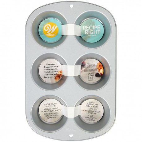 MOLDE 6 CUPCAKES O MUFFINS EXTRA GRANDES WILTON