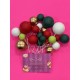 PACK 22 BOLAS O BURBUJAS TOPPER DECORACION MIX NAVIDAD ROJO VERDE BLANCO Y ORO