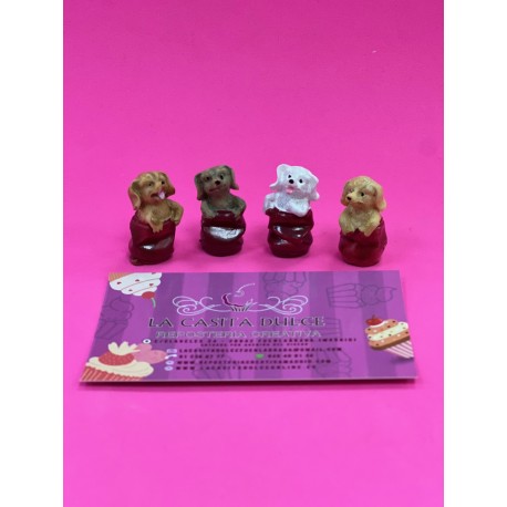 SET 4 FIGURAS PARA ROSCON PERRITOS EN REGALO