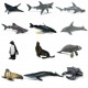 SET 12 FIGURAS PVC TIBURONES Y ANIMALES MARINOS