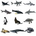 SET 12 FIGURAS PVC TIBURONES Y ANIMALES MARINOS