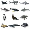 SET 12 FIGURAS PVC TIBURONES Y ANIMALES MARINOS