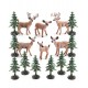 SET FIGURAS PVC CIERVOS Y ARBOLES