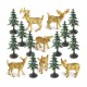 SET FIGURAS PVC CIERVOS Y ARBOLES DORADOS