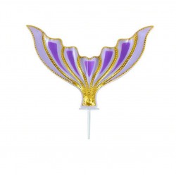 TOPPER COLA SIRENA PVC MORADA Y ORO