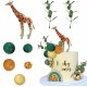 PACK TOPPER DECORACION BURBUJAS Y ANIMALES JIRAFA