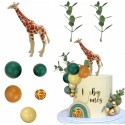 PACK TOPPER DECORACION BURBUJAS Y ANIMALES JIRAFA