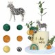 PACK TOPPER DECORACION BURBUJAS Y ANIMALES CEBRA