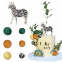PACK TOPPER DECORACION BURBUJAS Y ANIMALES CEBRA