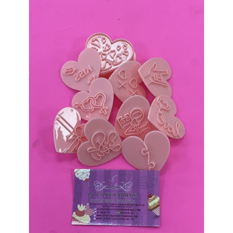 SET CORTADOR CON 10 MARCADORES AMOR SAN VALENTIN
