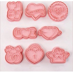 SET 8 CORTADORES CON MARCADOR AMOR SAN VALENTIN