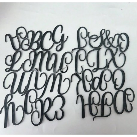 SET TOPPER LETRAS ABECEDARIO NEGRO ESPEJO FRENTE